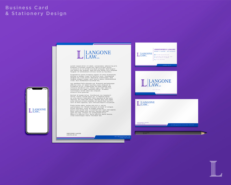 Business Card & Stationery Design entry 2447086 submitted by FERGUN to the Business Card & Stationery Design for Langone Law LLC run by clangone