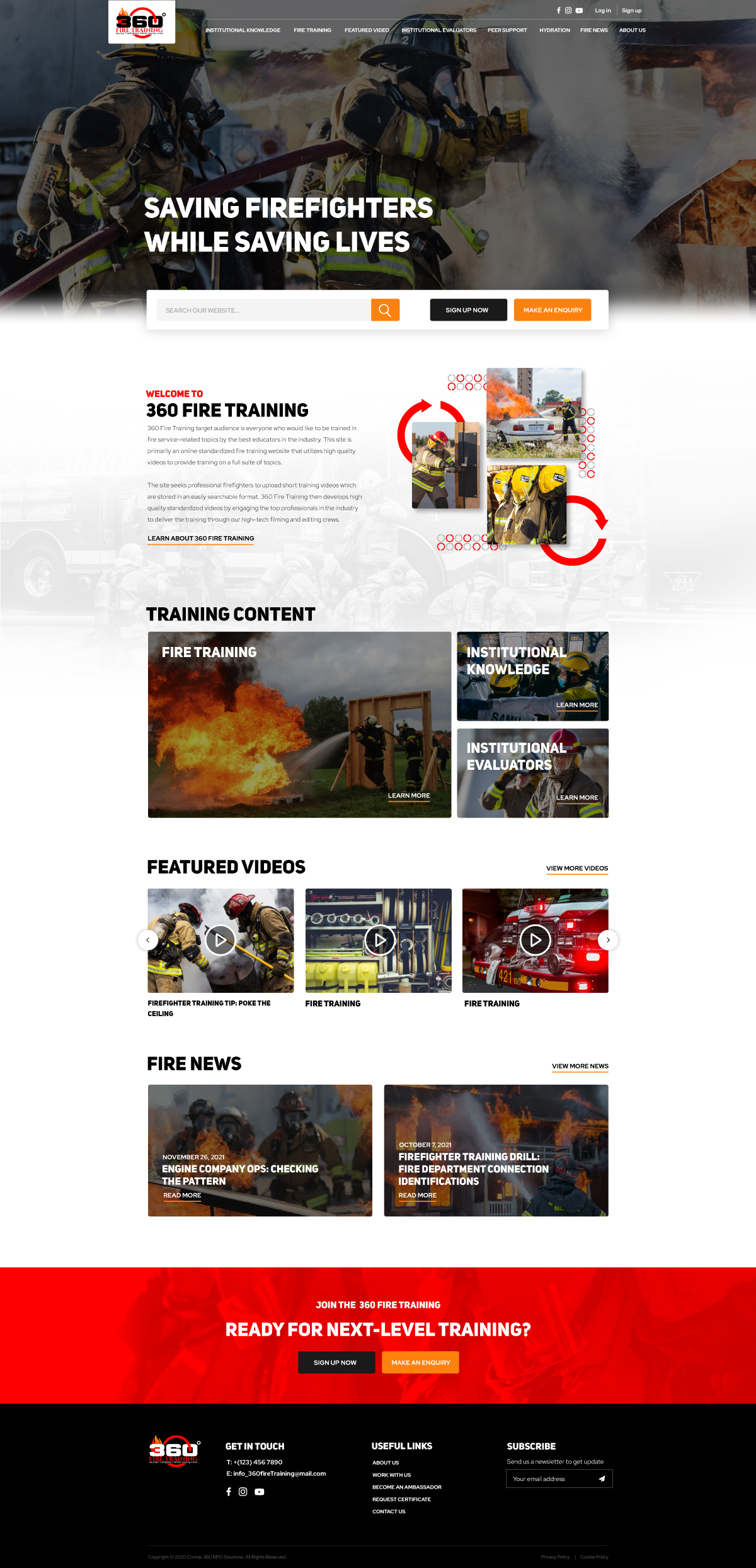 Web Design entry 2496621 submitted by Ch@mp88 to the Web Design for 360FireTraining.com run by MitchSnyder