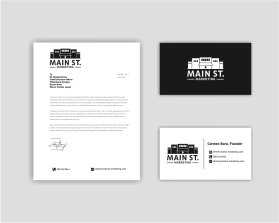 Business Card & Stationery Design entry 2554217 submitted by MKcreativestd to the Business Card & Stationery Design for Main St. Marketing run by cbara