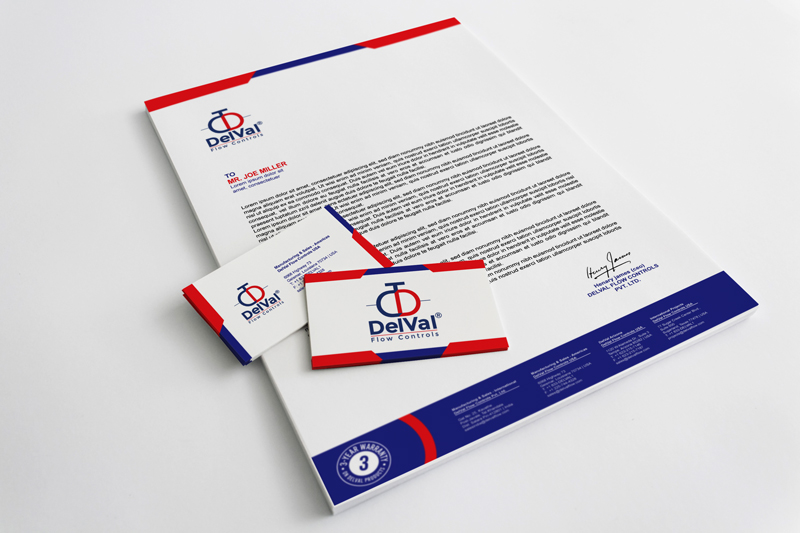 Business Card & Stationery Design entry 2561480 submitted by umerfaraz786 to the Business Card & Stationery Design for DelVal Flow Controls run by clee17
