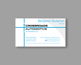 Business Card & Stationery Design Entry 2563803 submitted by duana4 to the contest for Crossroadsautotopeka.com run by crossroadsbystutzman@gmail.com