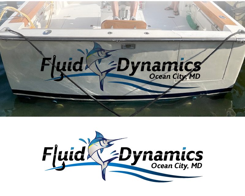 Graphic Design entry 2587336 submitted by D'creator to the Graphic Design for Boat Name Design for Fluid Dynamics run by chuckeworld