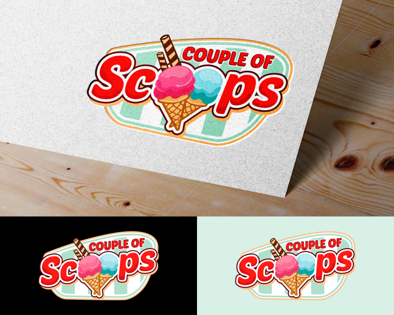 Logo Design entry 2707778 submitted by ej94 to the Logo Design for Couple of Scoops run by jwcchooch