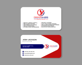 Business Card & Stationery Design entry 2716399 submitted by pepep to the Business Card & Stationery Design for FREEDOM ALARMS LLC run by FREEDOMALARMSLLC