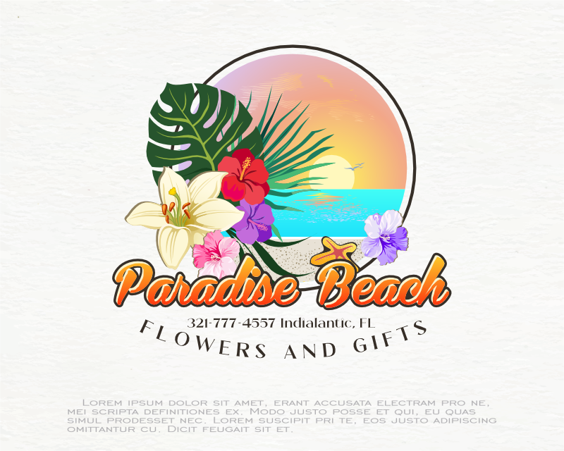 Logo Design entry 2802340 submitted by miledesign to the Logo Design for Paradise Beach Flowers and Gifts run by kennethsteidl
