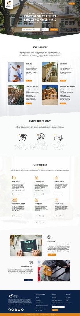 Web Design entry 2896609 submitted by Kutchie_Creates to the Web Design for Begin a Project run by danieljperrone