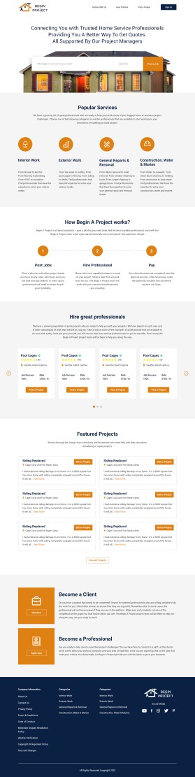 Web Design Entry 2895913 submitted by Rehan to the contest for Begin a Project run by danieljperrone