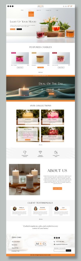 Web Design entry 3241694 submitted by Cosmic_Designs to the Web Design for Mood Candle run by cannibal8151!