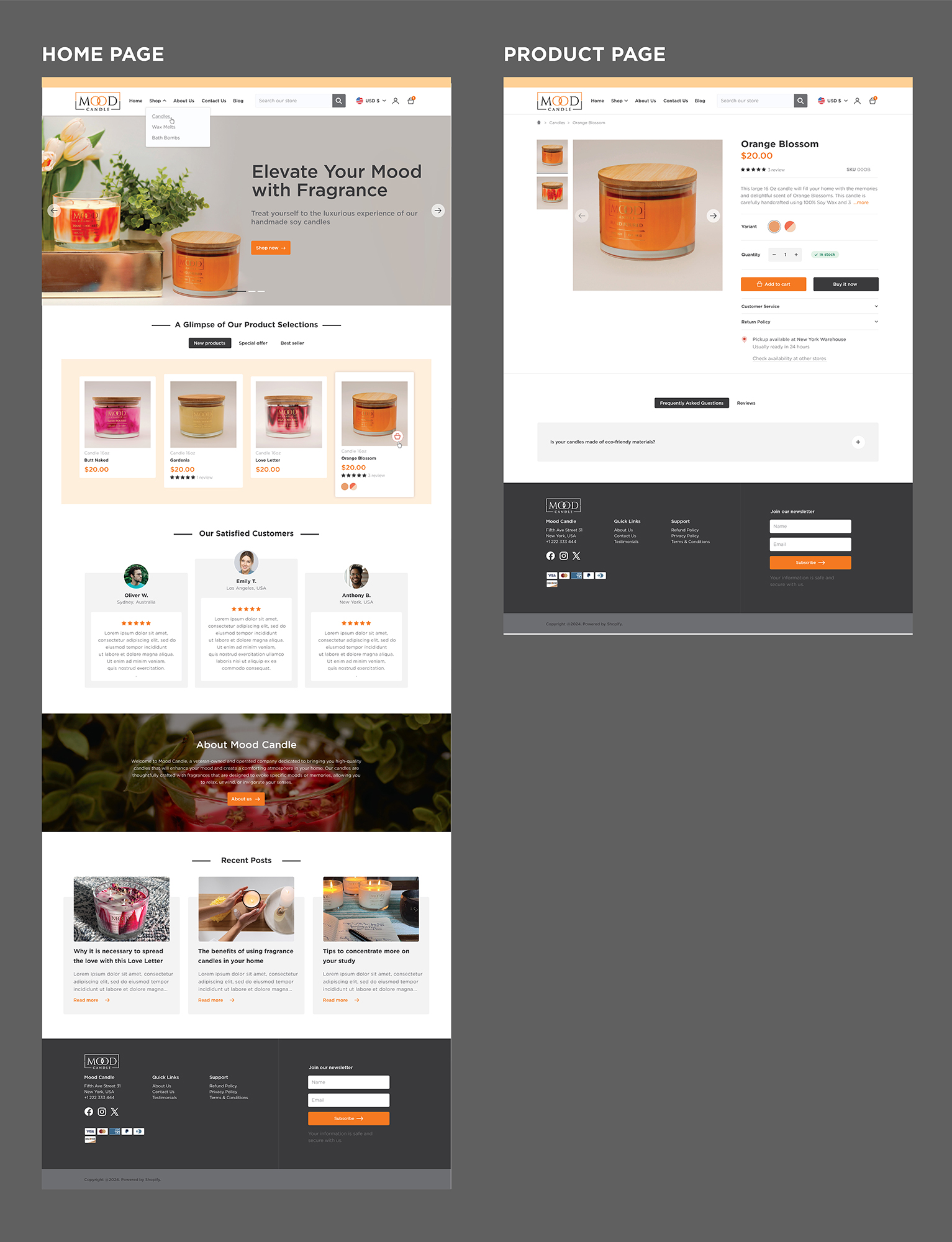 Web Design entry 3241694 submitted by DasaMata to the Web Design for Mood Candle run by cannibal8151!