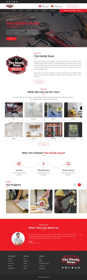Web Design entry 2869101 submitted by umair_anwer to the Web Design for HireThe HandyGuys.com run by Mnrland