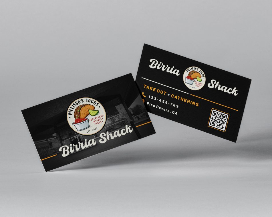 Business Card & Stationery Design entry 2871505 submitted by Armchtrm to the Business Card & Stationery Design for MELISSA'S TACOS Birria Shack run by doglover