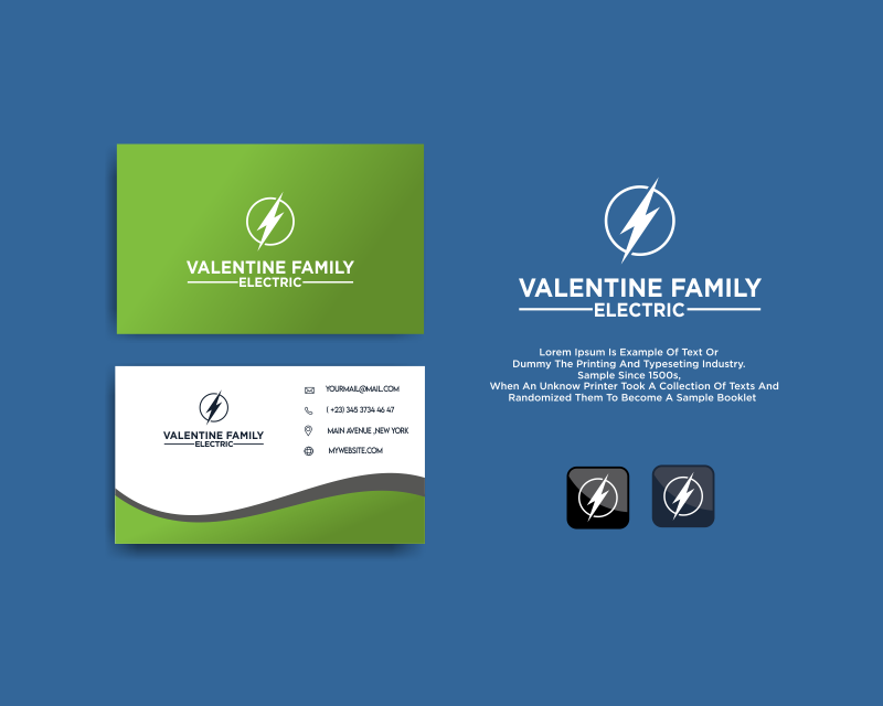Business Card & Stationery Design entry 2976044 submitted by ALAN to the Business Card & Stationery Design for Valentine Family Electric run by AV20