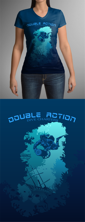 T-Shirt Design entry 2997408 submitted by Cappanegra to the T-Shirt Design for Double Action Dive Charters run by dri$1170