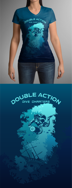 T-Shirt Design entry 2997430 submitted by Cappanegra to the T-Shirt Design for Double Action Dive Charters run by dri$1170