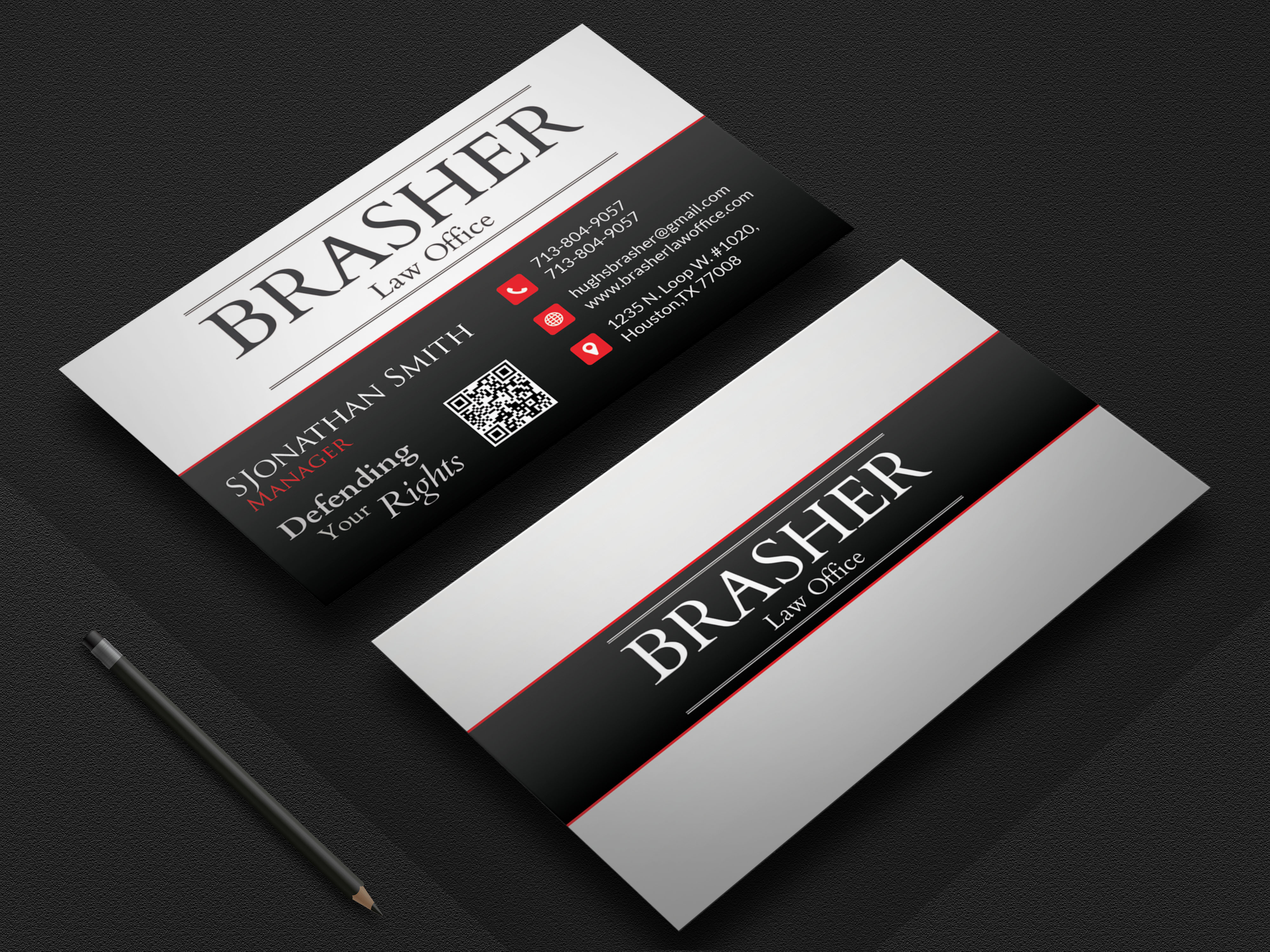 Business Card & Stationery Design entry 3040864 submitted by alizainal to the Business Card & Stationery Design for Brasher Law, PC run by hughbrasher