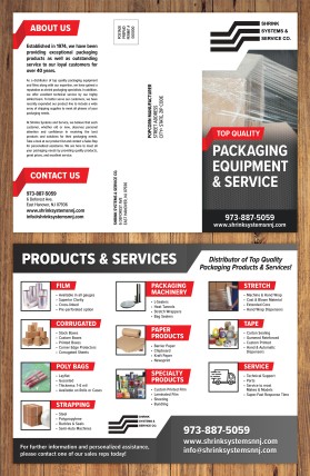 Brochure Design entry 3050844 submitted by bcmaness to the Brochure Design for Shrink Systems & Service Co. run by ldigiacomo