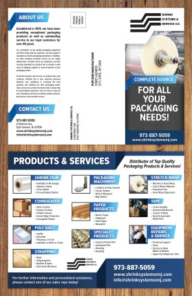 Brochure Design entry 3054073 submitted by bcmaness to the Brochure Design for Shrink Systems & Service Co. run by ldigiacomo