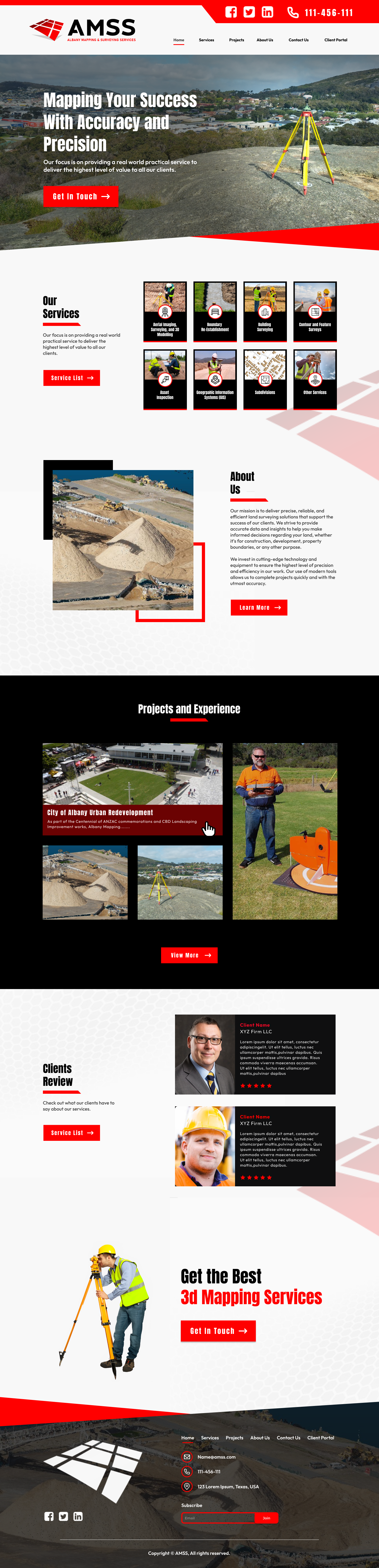 Web Design entry 3123420 submitted by SplashBucket to the Web Design for AMSS , Albany Mapping and Surveying Services run by timmaw12