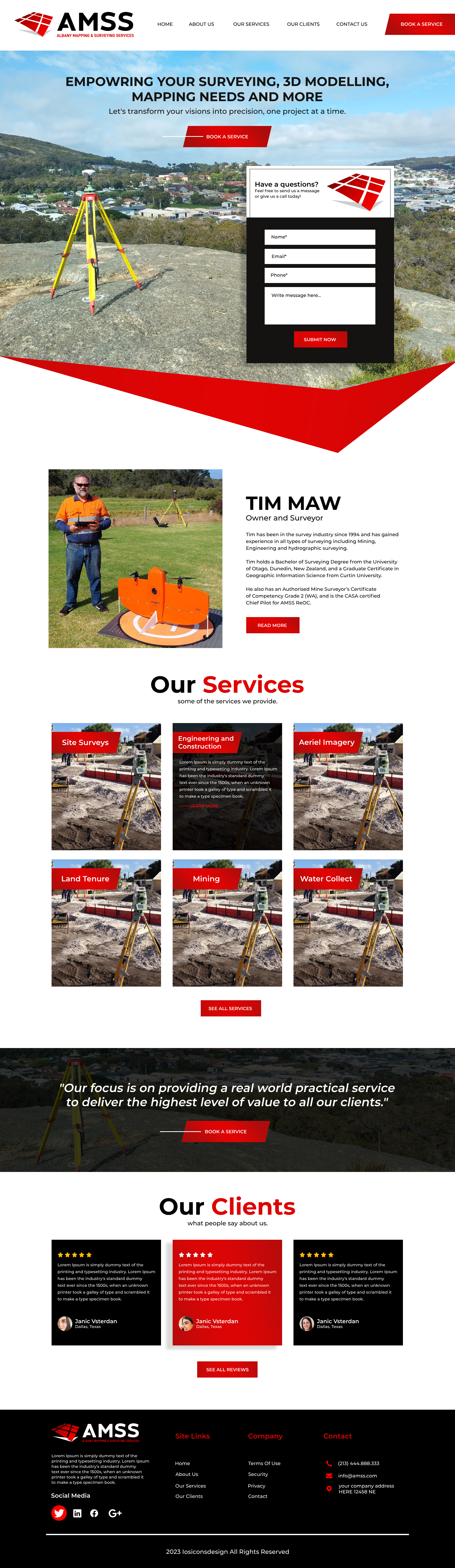 Web Design entry 3122365 submitted by iosiconsdesign to the Web Design for AMSS , Albany Mapping and Surveying Services run by timmaw12