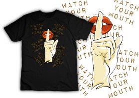 T-Shirt Design Entry 3240050 submitted by faisalartwork to the contest for Watch your mouth run by creatif1