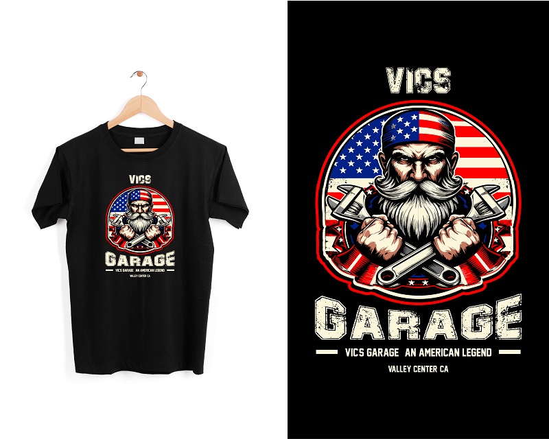 T-Shirt Design entry 3135408 submitted by WOWIDEA99 to the T-Shirt Design for Vics Garage run by SanDiegoCo