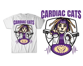 T-Shirt Design Entry 3351219 submitted by Armchtrm to the contest for Cardiac Cats - Unofficial Fan Club Serving an Official Purpose! run by LJChiddister