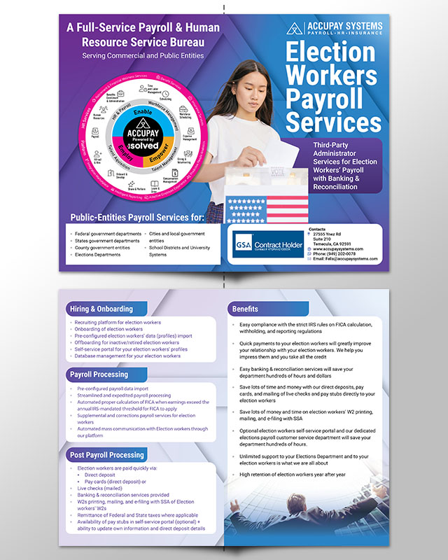 Brochure Design entry 3166473 submitted by tommySub80 to the Brochure Design for AccuPay Systems run by fmwania