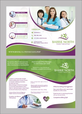 Brochure Design entry 2276104 submitted by Sourov24 to the Brochure Design for Barrie North Family Medicine run by BNFMraymond
