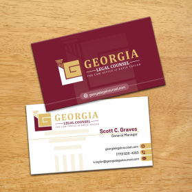 Business Card & Stationery Design Entry 2372989 submitted by FMR Designer to the contest for Georgia Legal Counsel run by kmtaylor003
