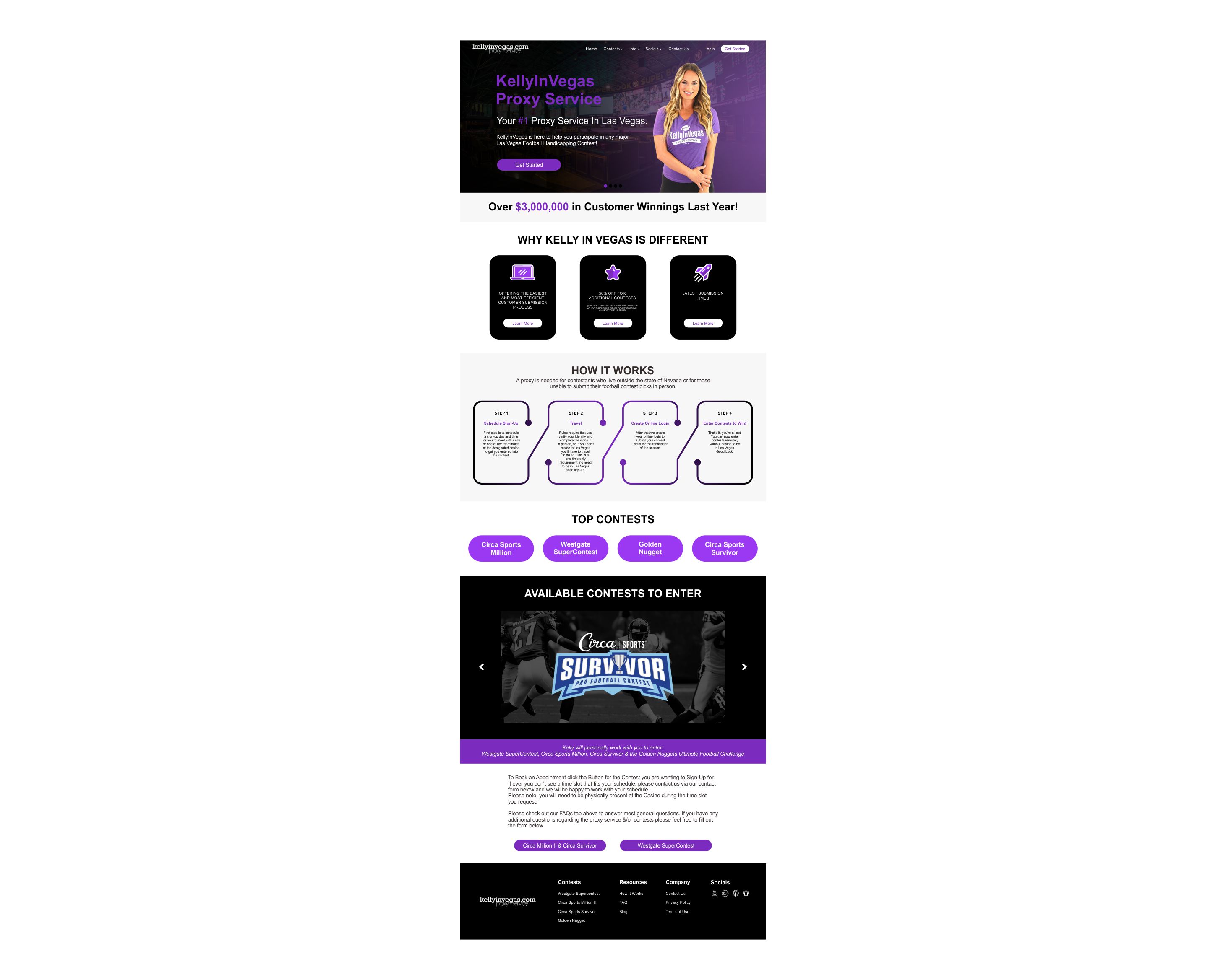 Web Design entry 2291284 submitted by defrhea to the Web Design for KellyInVegas Proxy Service run by SiedleckiBrett