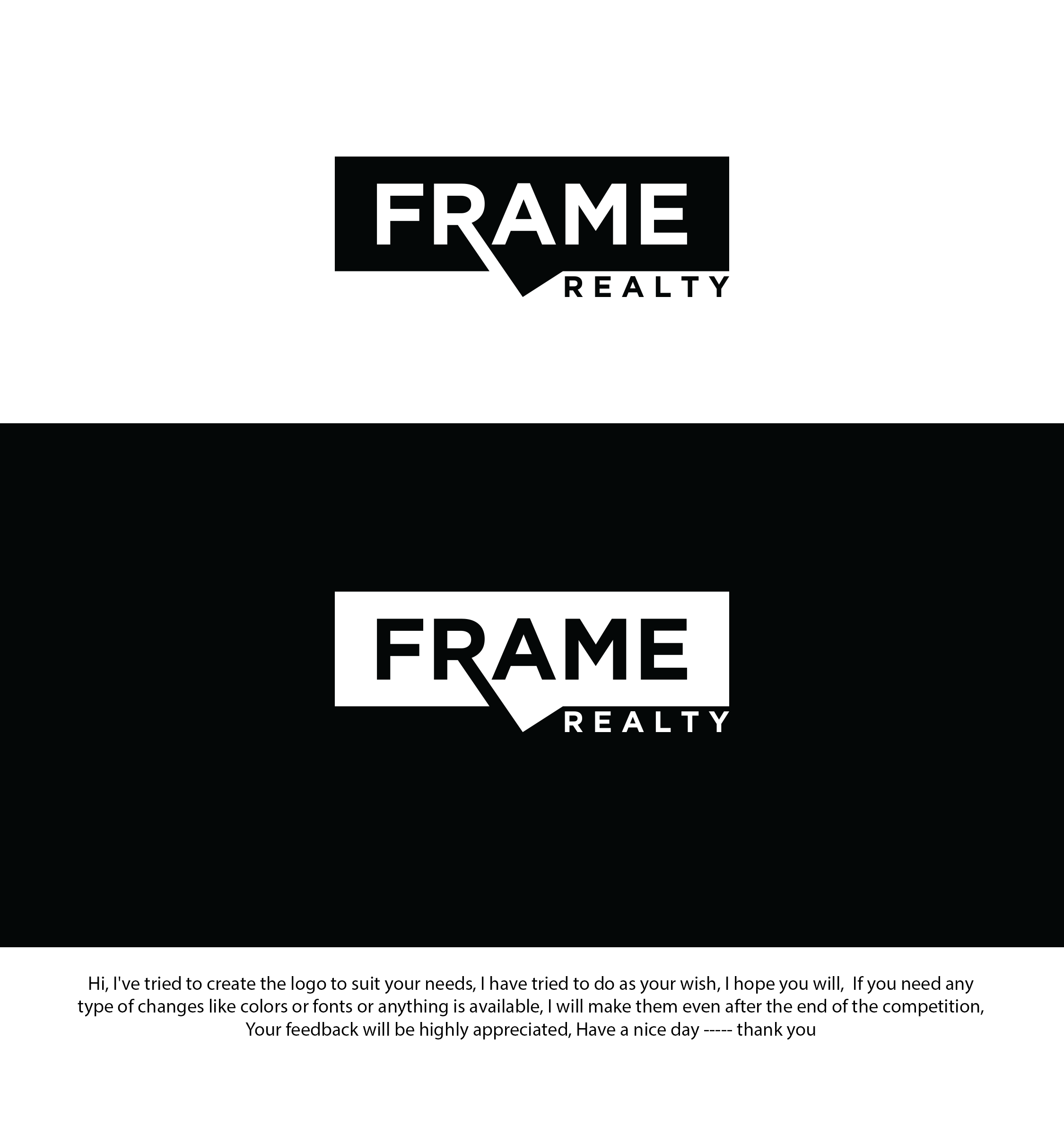 Logo Design entry 2294312 submitted by ENVIRON to the Logo Design for Frame Realty run by Renster