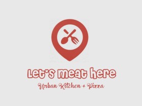 Logo Design Entry 2295912 submitted by Eng.haitham to the contest for Let's Meat Here Urban Kitchen + Pizza run by davidjuarezmail