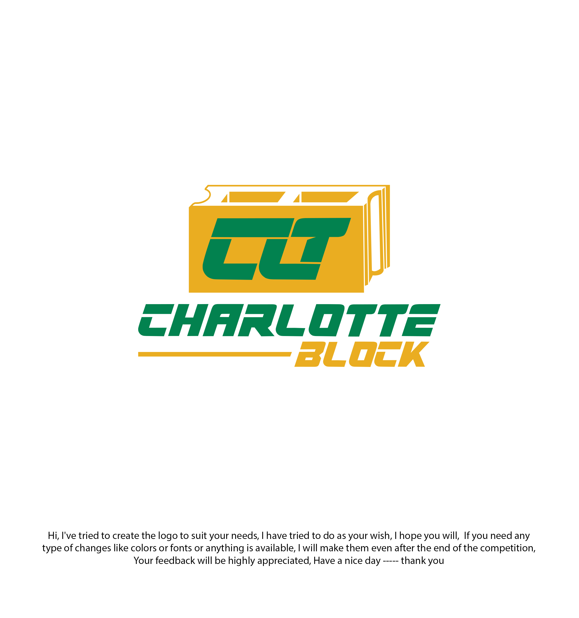 Logo Design entry 2326300 submitted by ENVIRON to the Logo Design for Charlotte Block or CLT Block run by Kendrick81