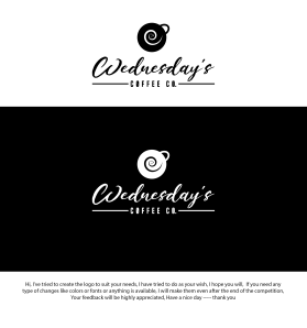 Logo Design entry 2346289 submitted by gembelengan to the Logo Design for Wednesday's Coffee Co run by wednesdayscoffeeco
