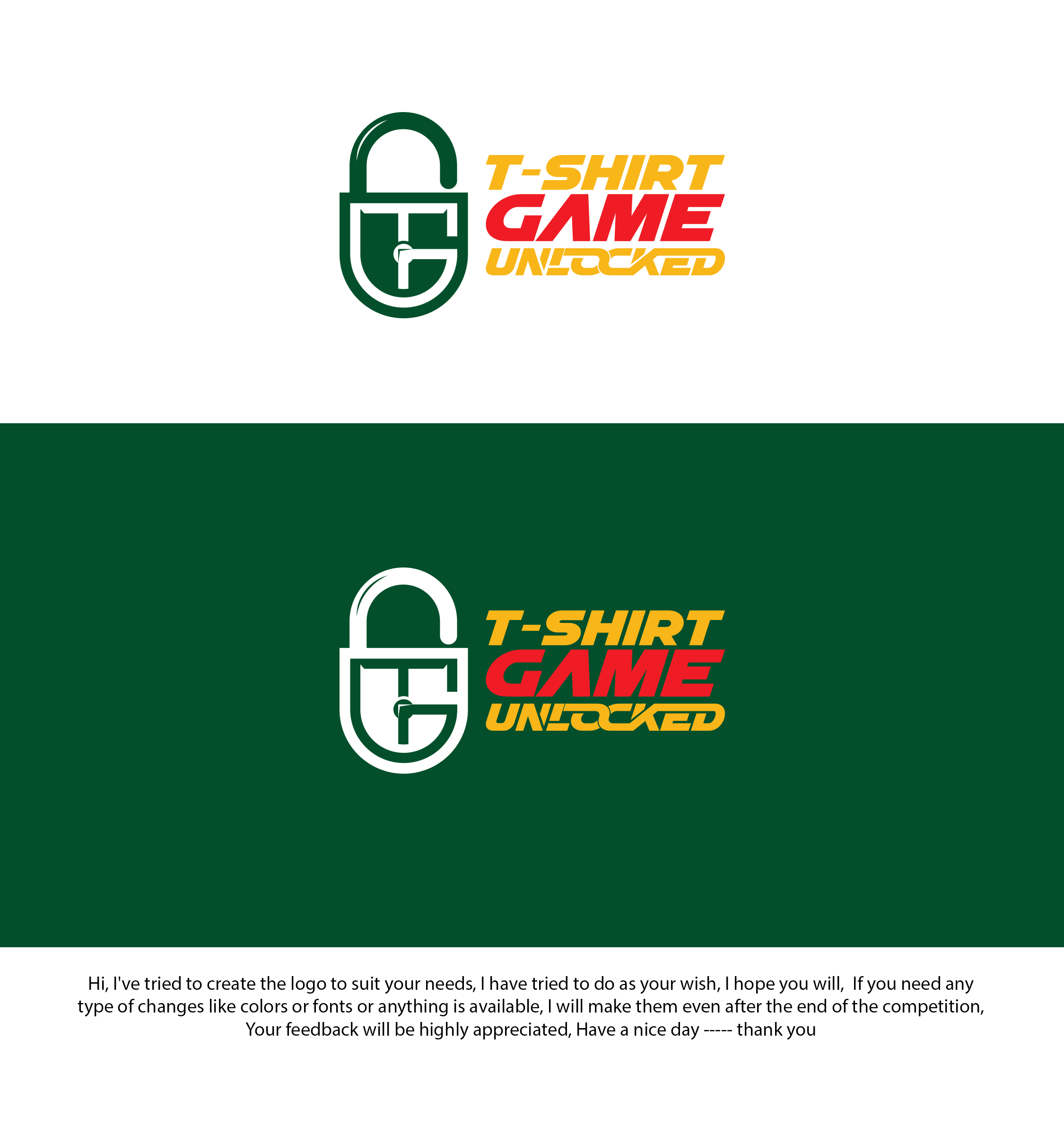 Logo Design entry 2347443 submitted by ENVIRON to the Logo Design for T-Shirt Game Unlocked run by inhousebg