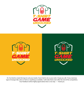 Logo Design entry 2347438 submitted by Shamrockstudios to the Logo Design for T-Shirt Game Unlocked run by inhousebg