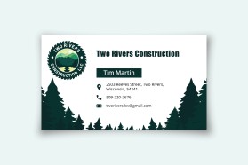 Business Card & Stationery Design Entry 2365611 submitted by Aaja to the contest for Two Rivers Construction run by katie.seekins@gmail.com