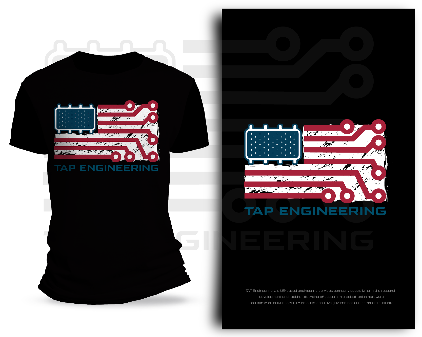 T-Shirt Design entry 2370024 submitted by D'creator to the T-Shirt Design for Electronics Circuit USA Flag run by kevinrose17