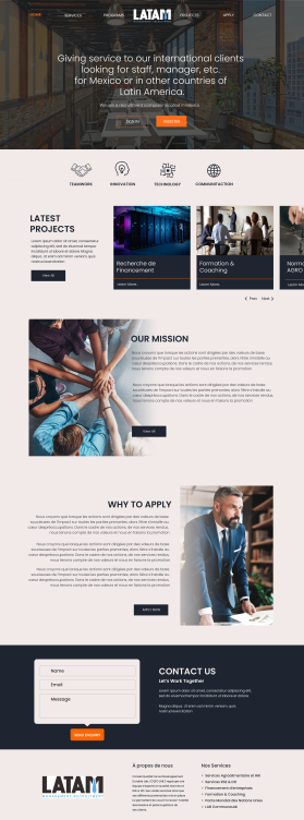 Web Design entry 2379077 submitted by getray to the Web Design for LATAM Management Recruitment run by cmcons