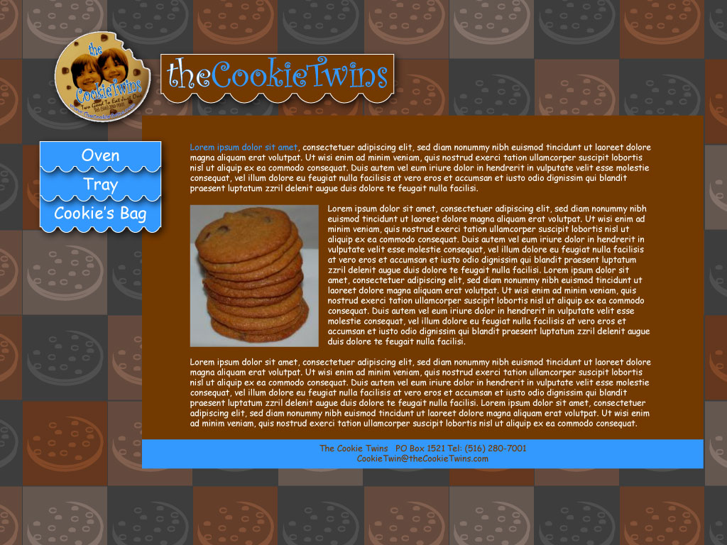 Web Design entry 89048 submitted by treesti to the Web Design for The Cookie Twins run by tml7669