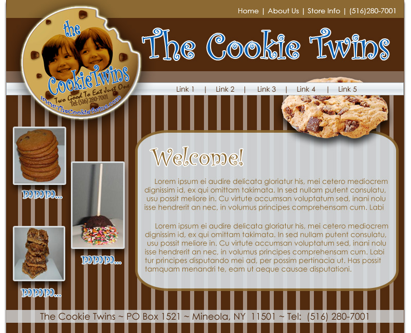 Web Design entry 89047 submitted by jojomarie to the Web Design for The Cookie Twins run by tml7669