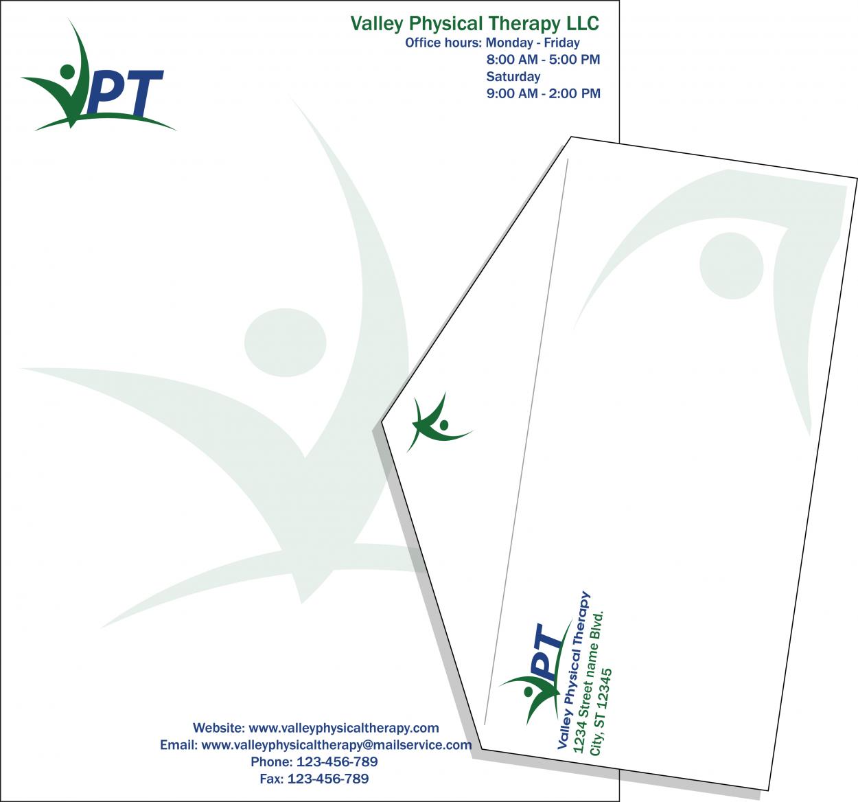 Business Card & Stationery Design entry 98750 submitted by tomsplatt to the Business Card & Stationery Design for Valley Physical Therapy Bus Card & Stationery run by jogriffinvpt