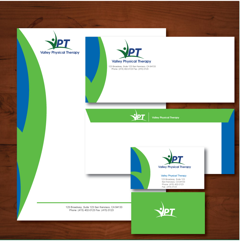 Business Card & Stationery Design entry 98750 submitted by maadezine to the Business Card & Stationery Design for Valley Physical Therapy Bus Card & Stationery run by jogriffinvpt