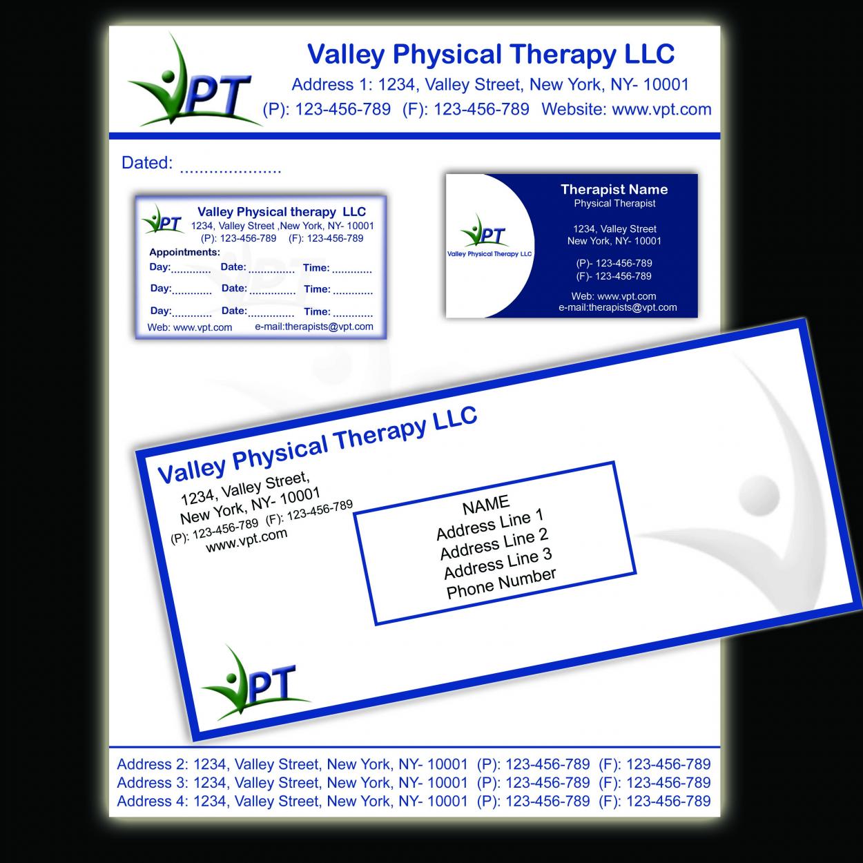 Business Card & Stationery Design entry 98750 submitted by cvvarun to the Business Card & Stationery Design for Valley Physical Therapy Bus Card & Stationery run by jogriffinvpt