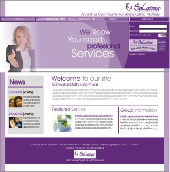 Web Design entry 99293 submitted by suntea_soleamo to the Web Design for SoLatina.com run by SoLatina_Admin