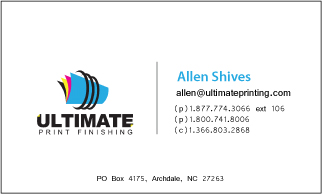 Business Card & Stationery Design entry 101147 submitted by birchhilldesigns to the Business Card & Stationery Design for www.ultimateprintfinishing.com run by ashives
