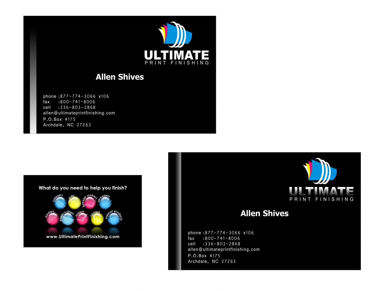Business Card & Stationery Design entry 101169 submitted by treesti to the Business Card & Stationery Design for www.ultimateprintfinishing.com run by ashives