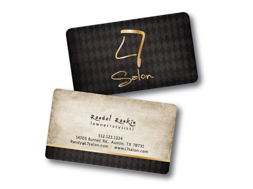 Business Card & Stationery Design entry 130763 submitted by KayleeBugDesignStudio to the Business Card & Stationery Design for L7 Salon Again... run by randman007