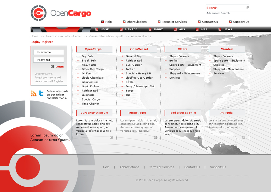 Web Design entry 130974 submitted by Lemona to the Web Design for opencargo.biz run by alexe