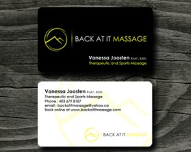 Business Card & Stationery Design entry 134886 submitted by WhisperingSage to the Business Card & Stationery Design for Back At It Massage run by vanback